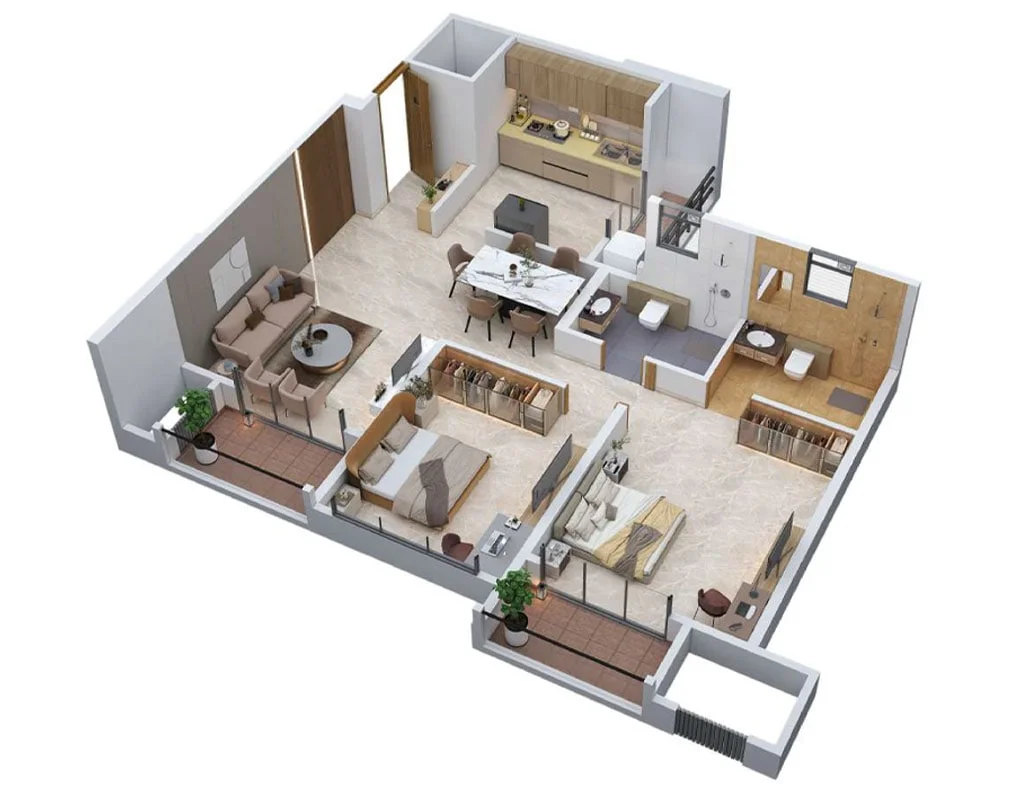 VTP CIELO Bavdhan 2BHK Floorplan Image