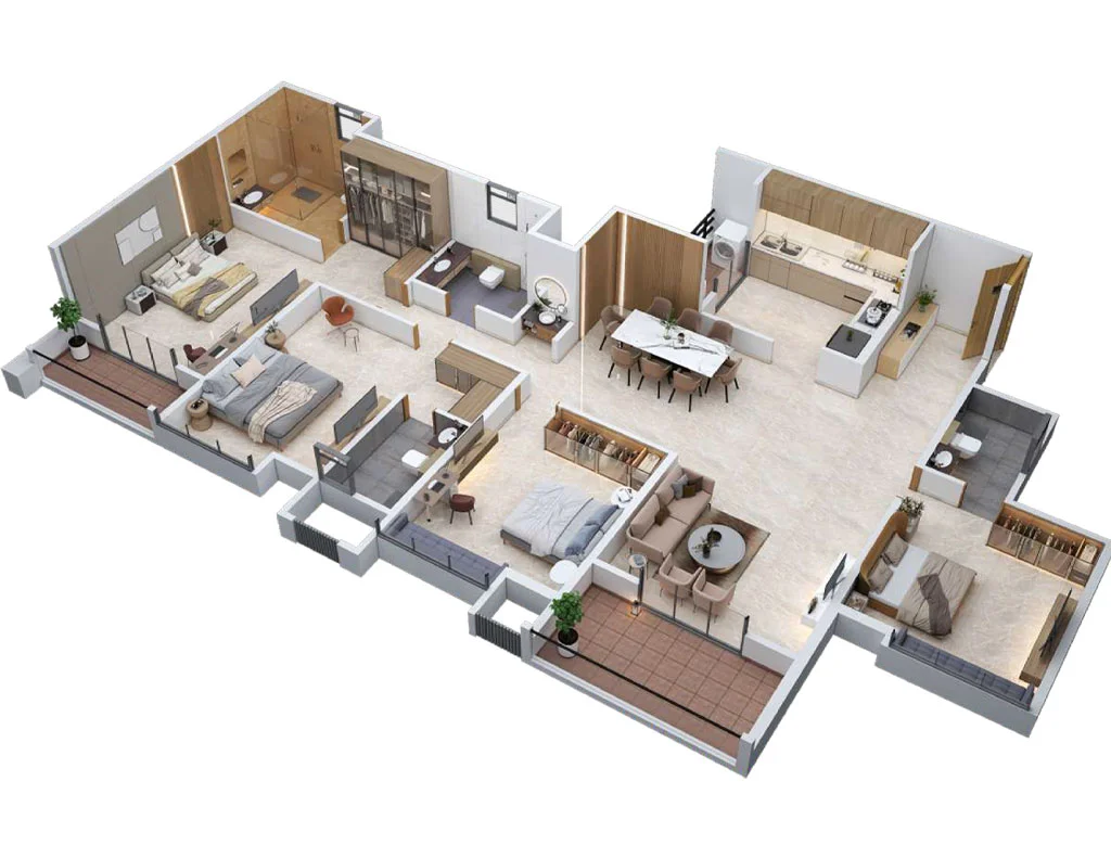 VTP CIELO Bavdhan 4BHK Floorplan Image
